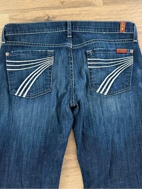 7 For All Mankind Dojo Jeans Womens 30 Blue Dark Wash Flare Trouser